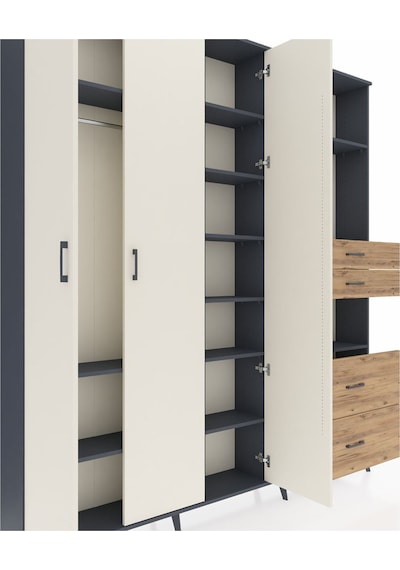 Arges Dolap 12 Raflı 4 Çekmeceli Tek Askılı 220x30x243 Antrasit-aytaşı/çam Aytası/atlas Çam Arges Dolap 12 Raflı 4 Çekmeceli Tek Askılı 220x30x243 Antrasit-aytaşı/çam Aytası/atlas Çam