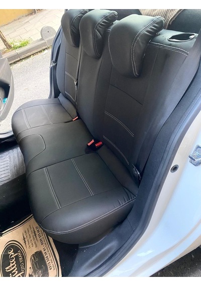 Renault Fluance 2010 2016 Uyumlu Arka Sırt Arka Oturma Tek Parça Model Komple Siyah Deri Beyaz Ip