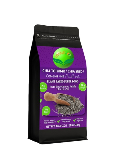 Trend Food Chia Tohumu 500 G Yüksek Lif & Omega 3 İçerikli %100 Bitkisel Süper Gıda Vegan Gluten Free