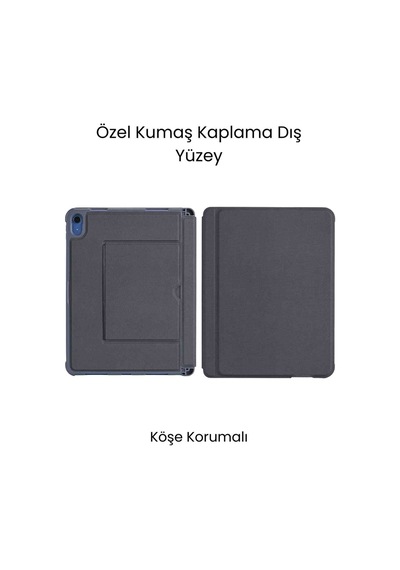 Apple Uyumlu iPad  11. Nesil 360 Manyetik Standlı Ledli Touchpadli Katanya Klavyeli Tablet Kılıfı Klavyeli Kılıf