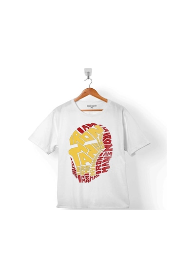 Iron Man Word Art Head Logo Demir Adam Çocuk Tişört 001