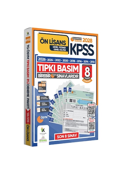 2028 KPSS Önlisans ÖSYM Çıkmış Soru Tıpkı Basım 8li Deneme Paketi Türkiye Geneli Dijital Çözümlü