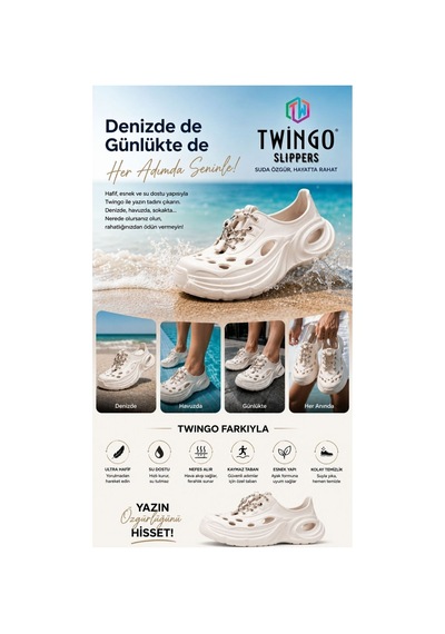 Twingo Eva Hafif Günlük Deniz & Spor Ayakkabısı Unisex Ekru