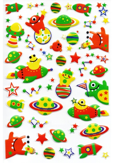 Sticker Kabartmalı A4 Boyutunda Stiker Defter, Planlayıcı Etiket Lim201 - Uzay