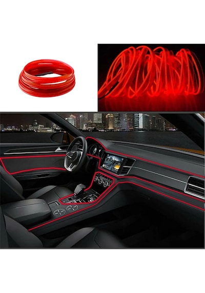 Kırmızı 2 Metre Neon Ip Torpido Ledi Oto Şerit Led