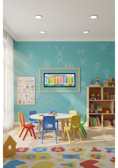 Çerçeveli Çarpım Tablosu Eğitici İlkokul Matematik Duvar Tablosu Çocuk Odası & Sınıf Posteri