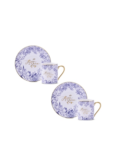 Aryıldız Lavanya Blue 4 Parça 2 Kişilik Kahve Fincan Takımı 90 Ml Çok Renkli