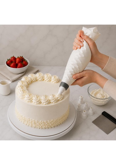 Dolly Krema Süsleme Seti Şırınga Formu Ve Krema Torbası Formu Varyasyonlu, Değiştirilebilir Uçlu, Pasta, Cupcake, Kurabiye, Tatlı Ve Dolgu Süsleme Aparatı Krema Torbası