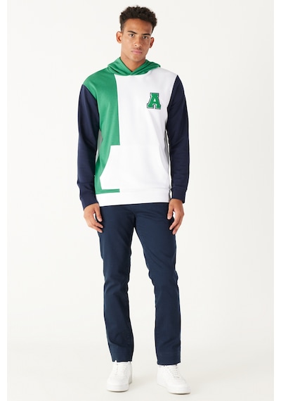AC&Co / Altınyıldız Classics ERKEK BEYAZ YESIL Standart Fit Normal Kesim Kapüşonlu Pamuklu Çizgili Sweatshirt Beyaz AC&Co / Altınyıldız Classics ERKEK BEYAZ YESIL Standart Fit Normal Kesim Kapüşonlu Pamuklu Çizgili Sweatshirt Beyaz