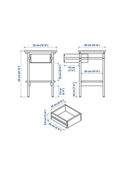 Ikea Kronören Komodin, Çam, 32x39x55 Cm Ikea Kronören Komodin, Çam, 32x39x55 Cm