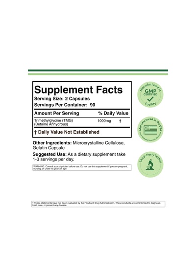 Tmg Trimethylglycine 1,000 Mg 120 Kapsül