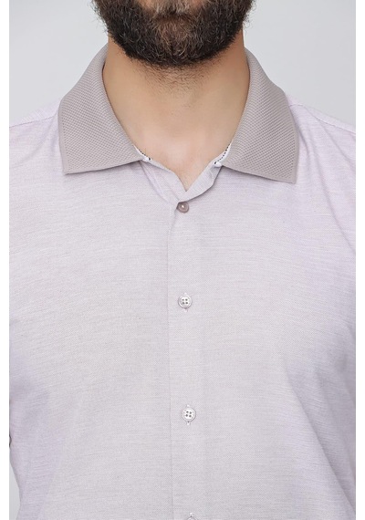 Efor G 1491 Slim Fit Bej Spor Gömlek Bej