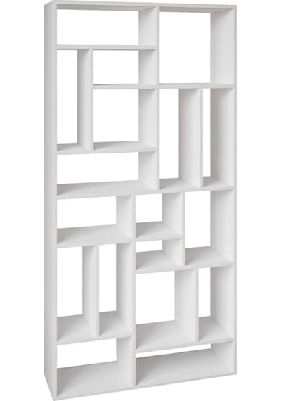 Nicola Kitaplık 18 Raflı, Modern Kütüphane Beyaz