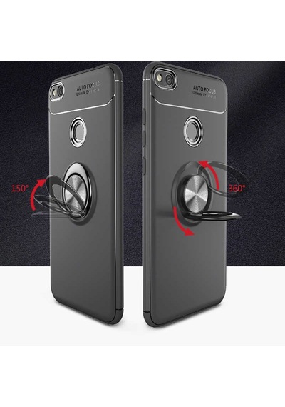 Huawei P9 Lite 2017 Kilif Yüzüklü Tam Korumali Silikon Kapak 418748050