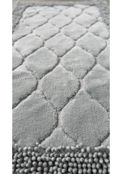 Pamukkent Süper Emici 2'li%100 Pamuk Ultra Lüks Banyo Paspası Seti 60x100 Cm Ve 50x60 Cm Antrasit 2li