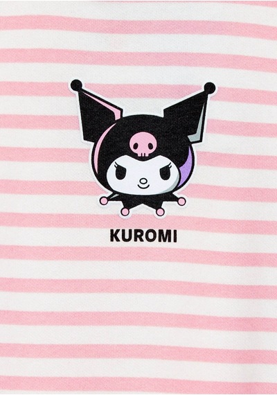 Mavi Kuromi Baskılı Çizgili Pembe Kız Çocuk Sweatshirt M7s10201-91630