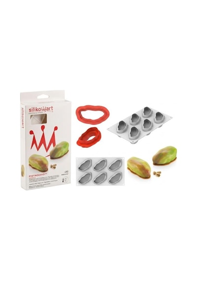 Silikomart Professional Pistacchio 120 Antep Fıstığı Görünümlü Silikon Kalıp Seti Beyaz