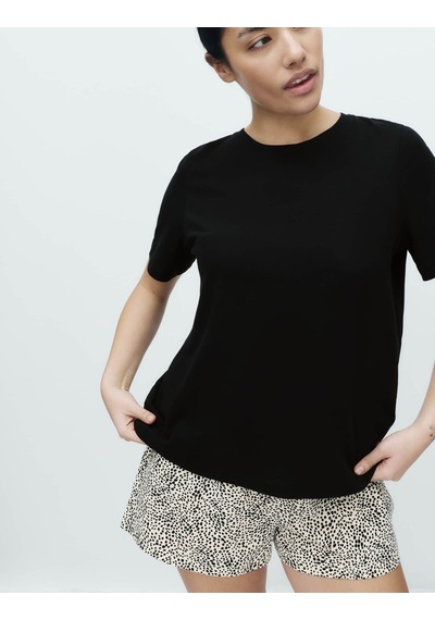 Marks & Spencer Pamuk Karışımlı Desenli Şortlu Pijama Takımı T37004644F Siyah Mix