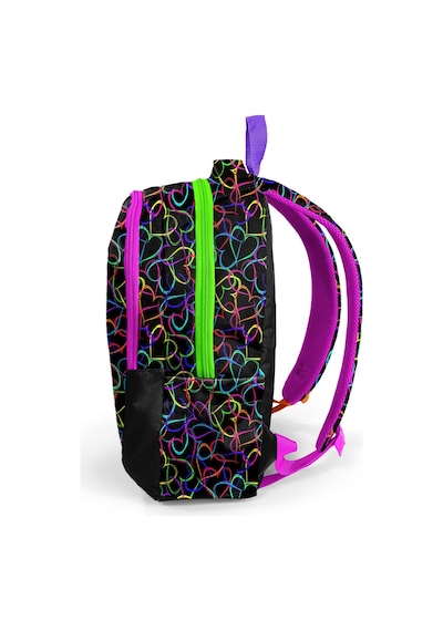 Coral High Kids Çok Renkli Kalp Desenli Üç Bölmeli Okul Sırt Çantası 23670 Çok Renkli