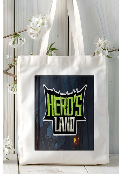 Art Hediye Heros Land Oyun Baskılı Bez Çanta Omuz Çantası Kişiye Özel Model 2 Çok Renkli