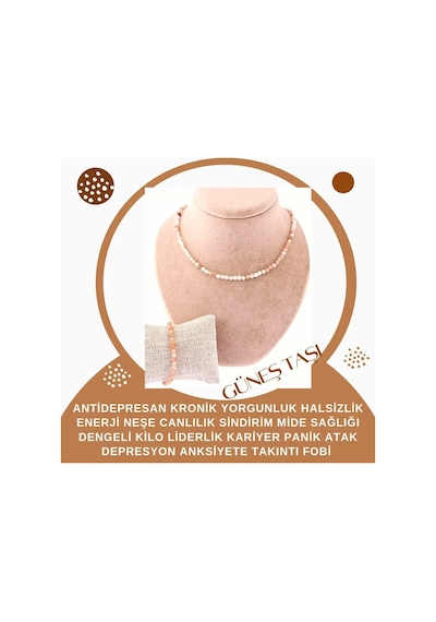 Gizemli Doğal Taş Kolye 3 MM Güneş Taşı Kolye ve Bileklik Çok Renkli