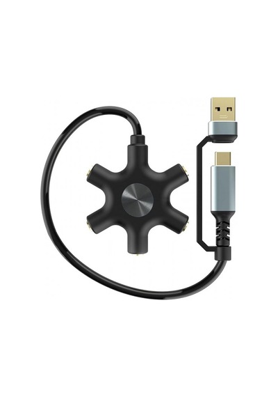 Usb A Type C Ses Kartı Ve 5 Port Kulaklık Çoklayıcı Dağıtıcı Splitter