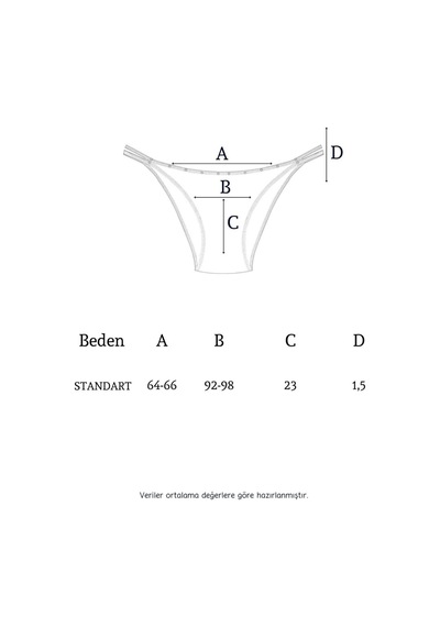 1025 Çift İp-taş Detaylı Bikini Külot Paketi 1025-v4 - Siyah