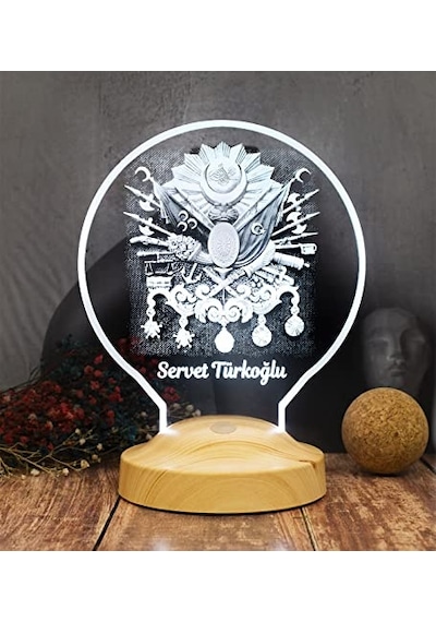 Babaya Hediye, Osmanlı Tuğrası 3d Led Lamba - Tarih Ve Sanatseverler İçin Kişiye Özel Hediyelik, Osmanlı Temalı
