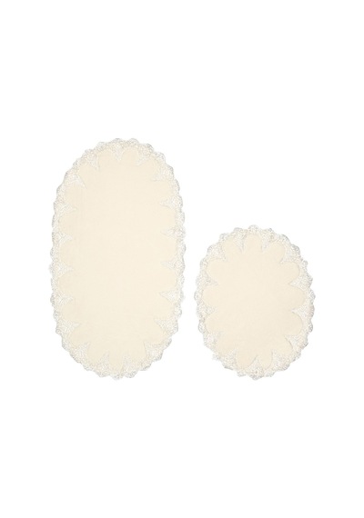 Zara Oval 2 Parça Banyo Takımı krem