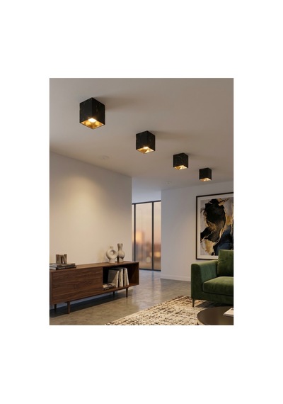 Sıva Üstü Dekoratif Armatür 74x110mm Siyah Reflektör Siyah Mermer Kasa - 930206029 Diğer