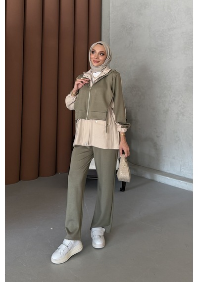 Riella Butik Alya Tesettür Takım Haki
