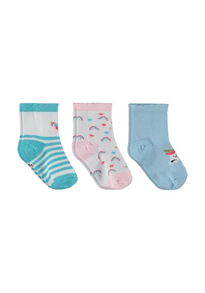 Civil Baby Unicorn 3'lü 6 - Bebek Kız Çorap Set  - Standart D3E08029426W1