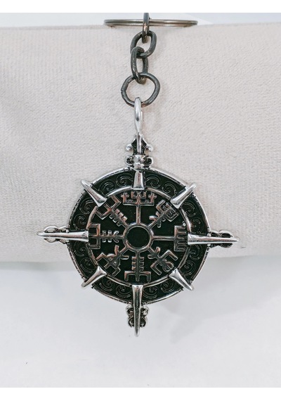 Pusula Tasarımlı Vegvisir Viking Temalı Gümüş Renk Metal Anahtarlık - İskandinav Mitolojisi Şans Tıl Çok Renkli Pusula Tasarımlı Vegvisir Viking Temalı Gümüş Renk Metal Anahtarlık - İskandinav Mitolojisi Şans Tıl Çok Renkli
