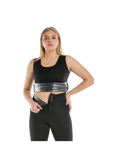 Enenstyle Fashıon Boutıque Termal Sauna Agraflı Atlet Takım Siyah