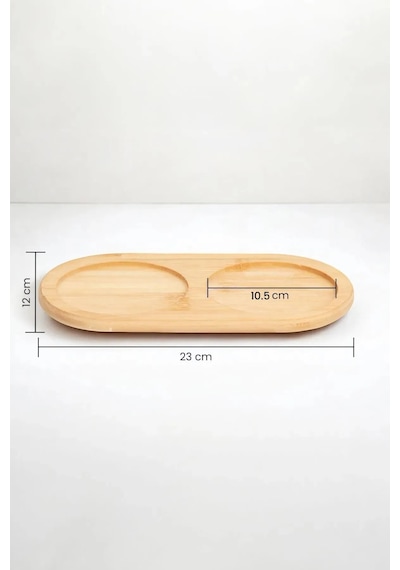 Rotanev Bambu Doğal 2 Bölmeli Yağdanlık Altlığı 23x12 Cm