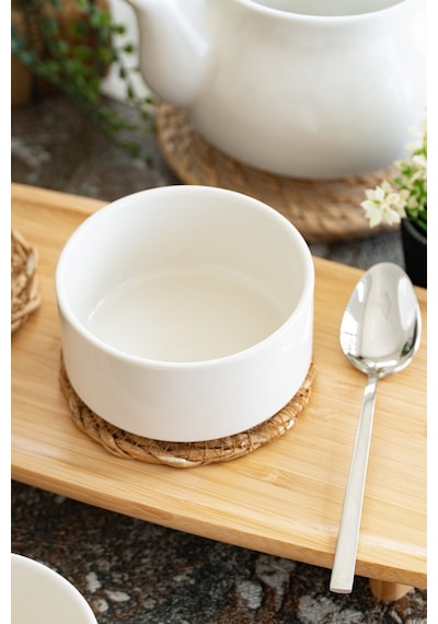 10 Cm 2'li Porselen Sufle Kabı Mini Fırın Kabı / Ramekin Kırık Beyaz