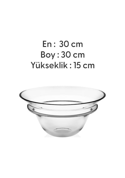 Milano - Yuvarlak Soğuk Kesim El Yapımı Meyvelik & Salata Kase Büyük Derin Şeffaf