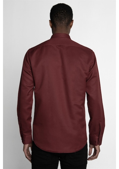 Tudors Modern Slim Fit Pamuklu Kolay Ütü Armürlü Erkek Gömlek-26633 Bordo Tudors Modern Slim Fit Pamuklu Kolay Ütü Armürlü Erkek Gömlek-26633 Bordo