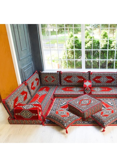 Şark Köşesi Takımı Konsepti Saraylı Bordo Modeli Koltuk Takımı Sünger Dahil (13 Parça)