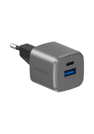 Ampcharge Gan20 20w Type-c Ve 18w Usb 3.0 Çıkışlı Hızlı Şarj Aleti - Koyu Gri