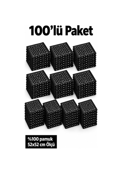 Herşeynota 100 Lü Siyah 52x52 Cm %100 Pamuk Fular Bandana Seti Okul Etkinlik Gösteri Çok Renkli