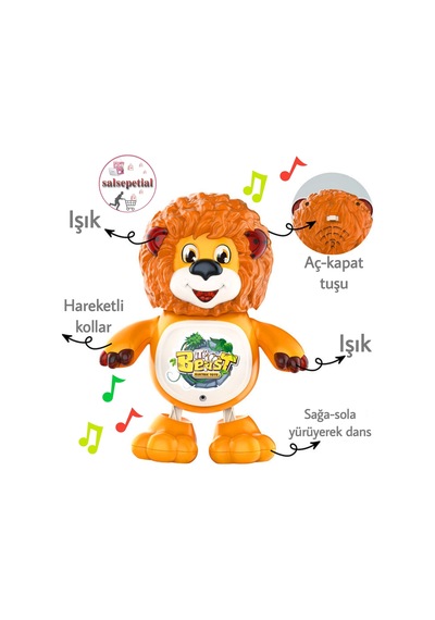 Dans Eden Sevimli Aslan Sesli Işıklı Hareketli Müzikli Eğitici Oyuncak Dans Eden Aslan Dans Eden Sevimli Aslan Sesli Işıklı Hareketli Müzikli Eğitici Oyuncak Dans Eden Aslan