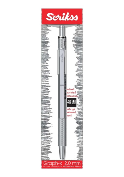 Scrikss Office Graphx Mekanik Kurşun Kalem Kurşun Gri 2 Mm Genel