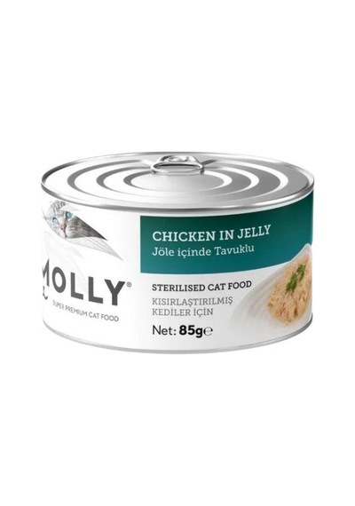 Molly Jöle İçinde Tavuklu Kısırlaştırılmış Tahılsız Yetişkin Kedi Konservesi 85 Gr