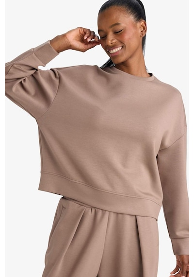 Defacto Defactofit Oversize Geniş Kalıp Bisiklet Yaka Modal Sporcu Sweatshirt E8954ax25aubn576 Kahve