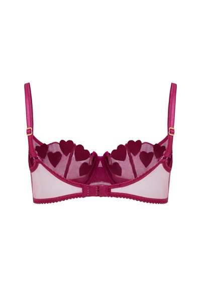 Agent Provocateur Liliya Magenta Balconette Destekli Sütyen - Işıltılı Nakışlı, Vintage Şıklık Pembe