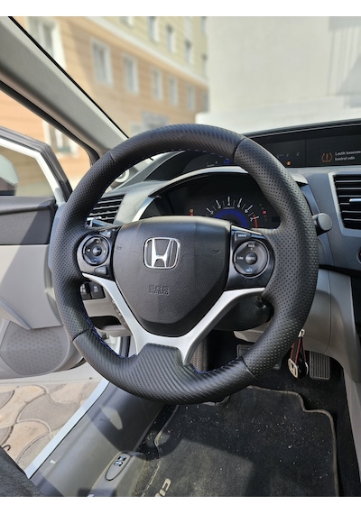 Honda Civic Fb7 Araca Özel Direksiyon Kılıfı Soft Nokta Düz Mavi İp