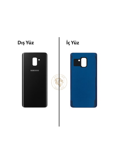 Samsung Galaxy A8 Plus 2018 A730 Siyah Renk Arka Kapak Arka Cam Batarya Kapağı Pil Kapağı Lazer Kesim Back Cover Galaxy A8 Plus Uyumlu
