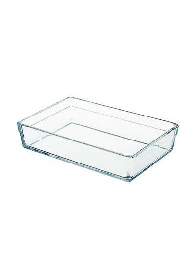 20x29 Cm Şeffaf Borcam Tepsi - 2.5 Litre Kapasite Açık Gri