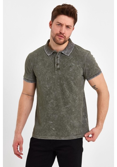 Erkek Polo Yaka T-shirt Haki